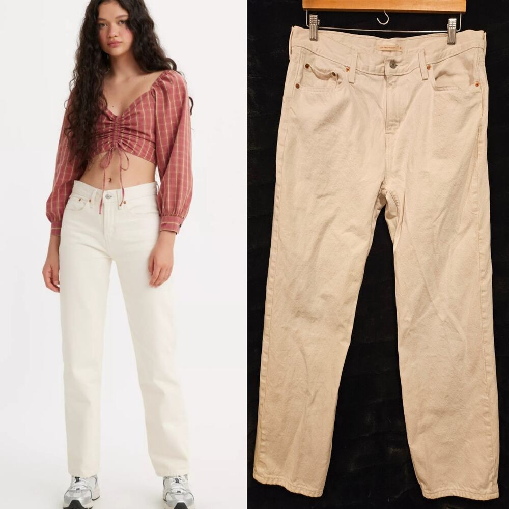 LEVI STRAUSS & CO Jeans Womens 31 White Low Pro Straight Denim mid-rise Coastal